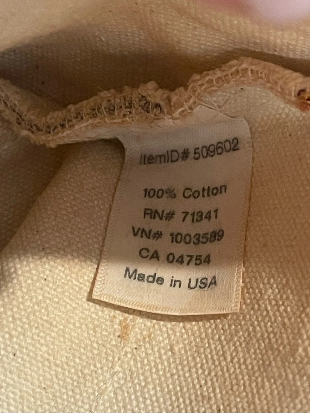 L.L. Bean Boat & Tote Canvas Travel Pouch - Cream & Red Plaid, 5”x10”